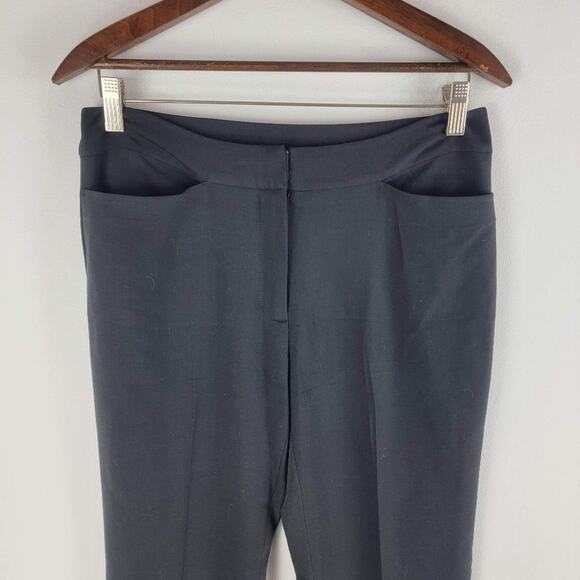 Eileen Fisher Wool Pants High Rise Black Straight Leg Size XS - Picture 2 of 5